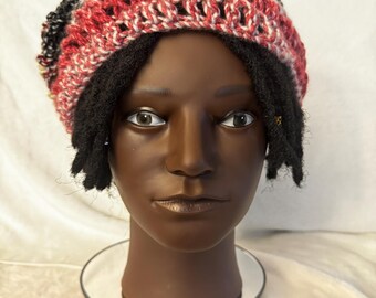 Hand crocheted Slouchy Hat for braids, dreadlocks, etc.