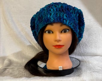 Hand crocheted Slouchy Hat for braids, dreadlocks, etc.