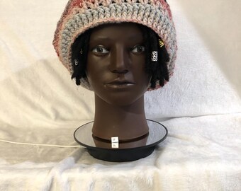 Hand crocheted Slouchy Hat for braids, dreadlocks, etc.