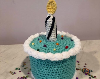 Birthday Cake Crochet Birthday Cake Photo prop Birthday Centerpiece Fake Cake Fiber Art