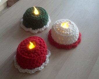 Cake Tea Light Cover, Crochet Tea Light, Holiday Decoration, Table Decoration