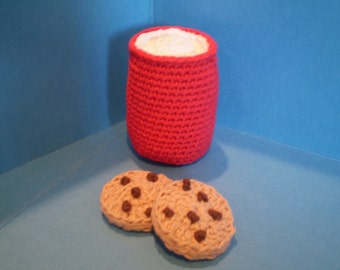 Milk and Cookies - Crochet Food - Dessert - Toy - Play Food