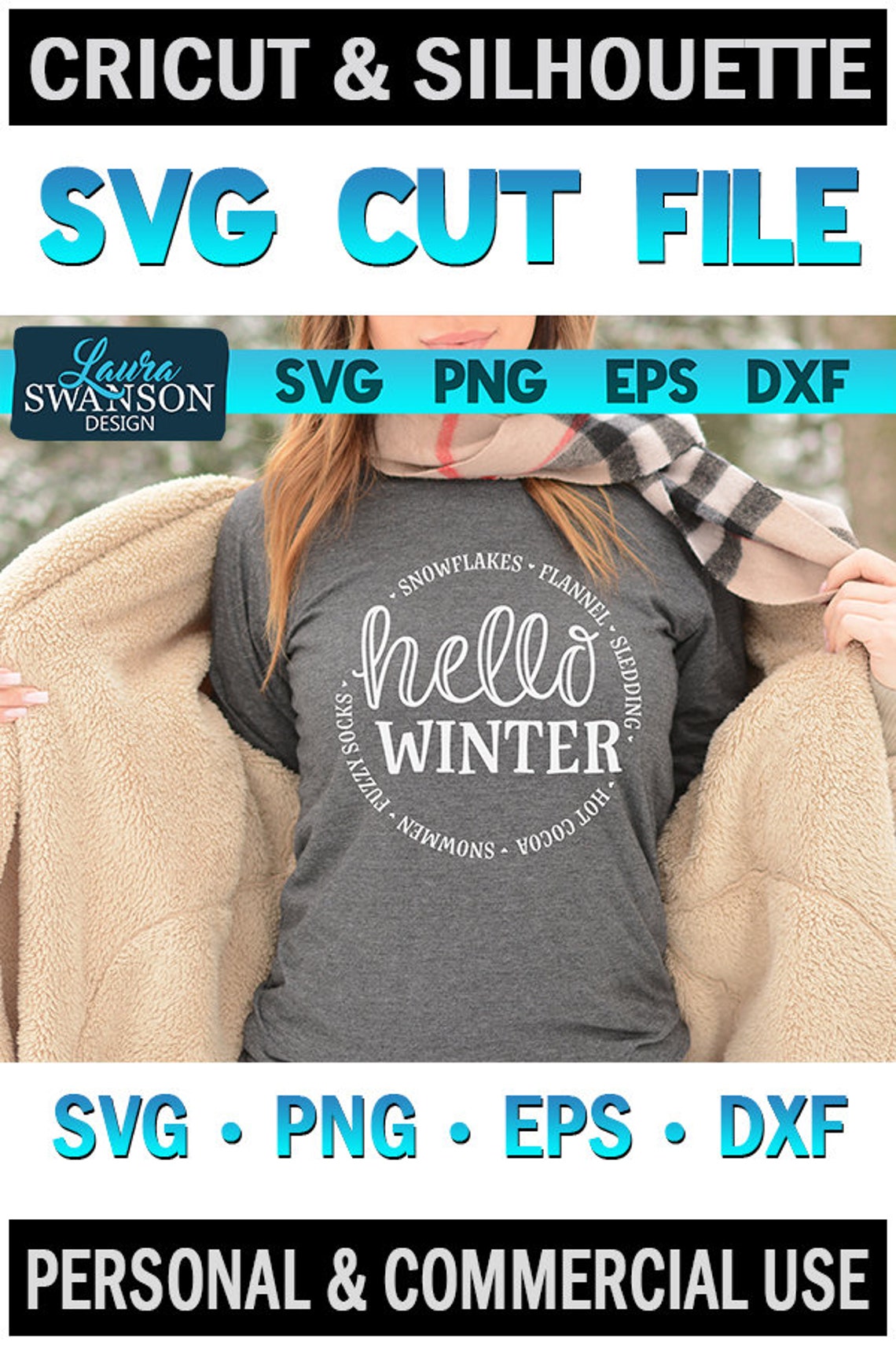 Hello Winter SVG Cut File , Winter SVG Cut File, Cricut Cut File ...