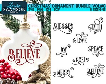 Christmas Ornament Bundle Vol#6, Christmas SVG Bundle, Cricut Cut File, Silhouette Cut File