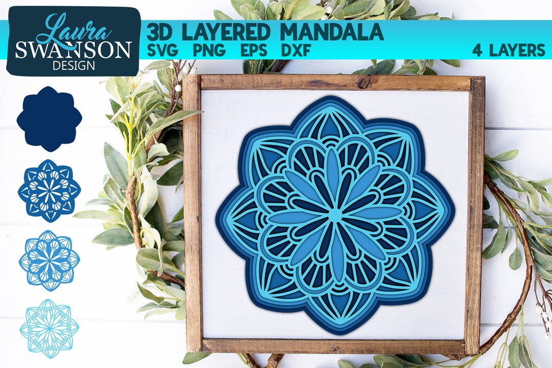 3D Layered Mandala SVG Cut File, Cricut Cut File, Silhouette Cut File ...