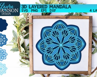 3D Layered Mandala SVG Cut File, Cricut Cut File, Silhouette Cut File