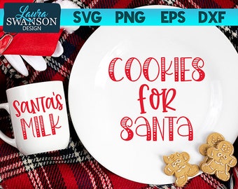 Cookies and Milk for Santa SVG Cut File, Christmas Cut File, Cricut Cut File, Silhouette Cut File