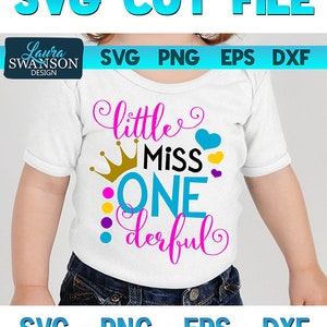 Little Miss Onederful SVG Cut File, primer cumpleaños SVG Cut File, Cricut Cut File, Silhouette Cut File