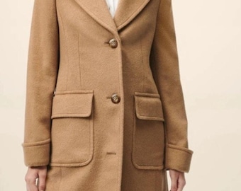 Brooks Brothers Camel Hair Coat Lora Piana Long Size 12