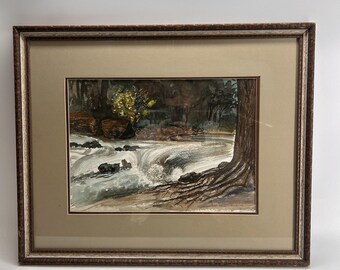 Vintage Framed and Signed Landscape Oil Painting 21.5 x 17.5 Mid Century