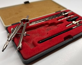 Vintage Hausler Ascola 224 Drafting Instrument Set -German Precision Engineering