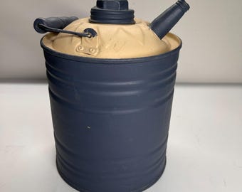 Antique 2 Gallon Galvanized Kerosene Oil Fuel Can w/Wood Handle & Spout Painted