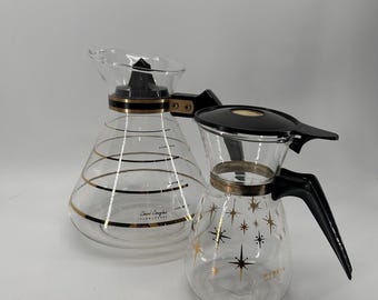 MCM David Douglas Flameproof Glass Coffee Pyrex Carafe, 4/8 Cup Mid Century