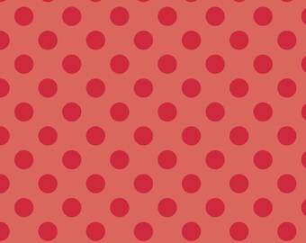 RED Medium Dots ~ 3/4" Diameter Dots ~ Tone-on-Tone ~ 100% Cotton Fabric ~ 1/2 yard ~ 18" x 44" ~ from Riley Blake C430-80