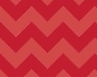 Large CHEVRON ~ RED Tone-on-Tone ~ 100% Cotton Fabric ~ 1/2 Yard Cut ~ 18" x 44" Riley Blake Designs  ~ c390-81