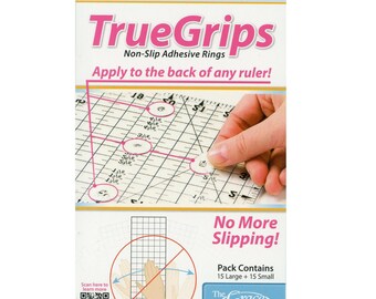 TrueGrip Non-Slip Adhesive Rings - 15 large and 15 small per pack - Easy, safe, accurate - from the Grace Company