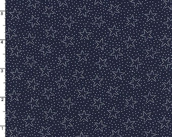 PATRIOTIC PRINTS Galaxy ~ Star Dots All Over ~ White Stars on Blue Background ~ 43/44" ~ 100% Cotton ~ 1/2 Yard cut