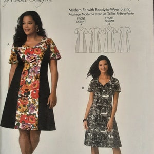 Misses&#39;/Women&#39;s Semi-Fitted Dress Pattern B6186 ~ Connie Crawford Design for Butterick ~  Multi-Size Sewing Pattern XS - XL