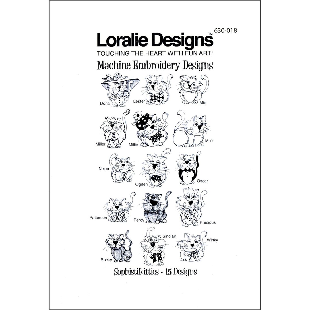 SOPHISTKITTIES Machine Embroidery CD 630018 Collection of Designs