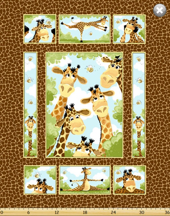 the Monkey patchwork 100/% cotton fabric by the panel 24/"x42/" Susybee/'s Oolie