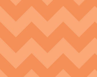 Large CHEVRON  ~  ORANGE Tone- on-Tone ~ 1/2 Yard Cut ~ 100% Cotton Fabric ~ 18" x 44" ~ Riley Blake Designs  ~ C390-61