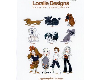DOGGIE DELIGHT 4 ~ Machine Embroidery Design CD ~ 630-043 ~ Collection of designs based on Loralie’s signature, fun characters