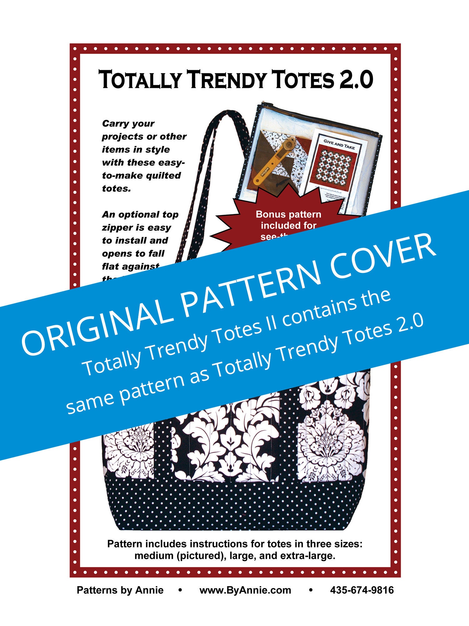 Totally Trendy Totes II Sewing Pattern Oversized bags from ByAnnie PBA112 2 Etsy
