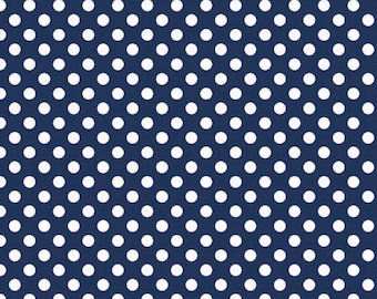 C350 Small Dots Fabric in multiple colors ~ Hot Pink, Navy or Red ~ 1/2 Yard cut ~ Cotton/Spandex Knit by Riley Blake Designs  ~