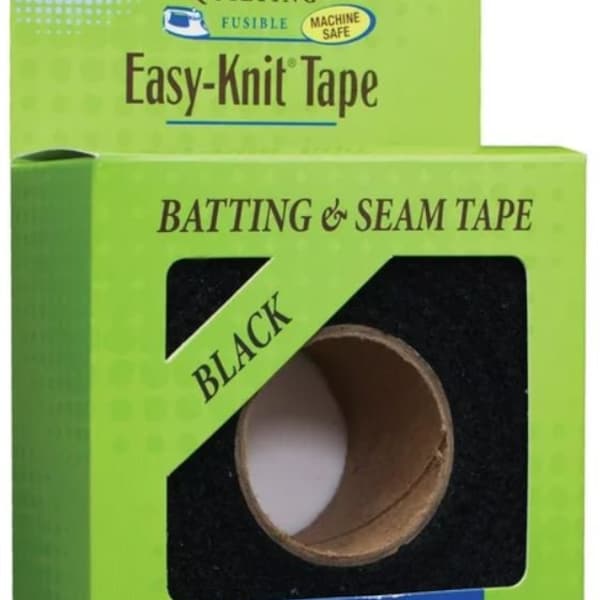 Pellon Easy-Knit Tape ~ Fusible Batting and Seam Tape, EK151 Black or EK150 White