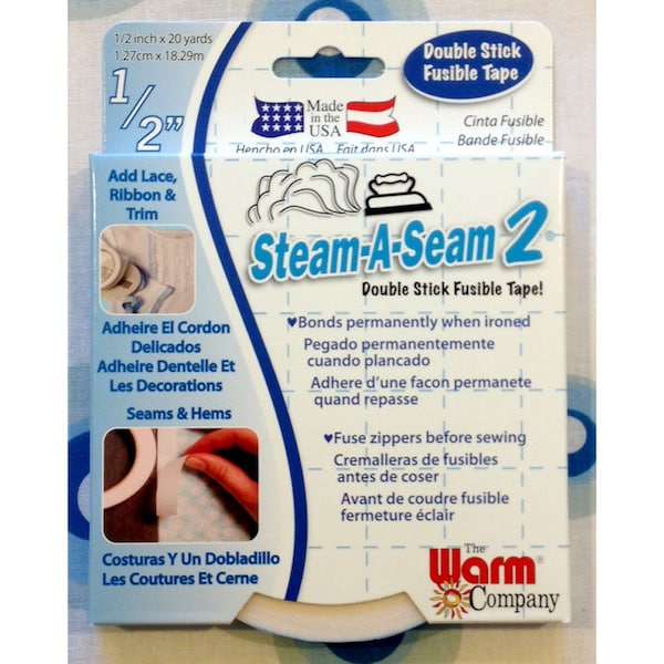 Steam-a-Seam 2~ Double Stick Fusible Tape, 1/2" x 20 yd roll