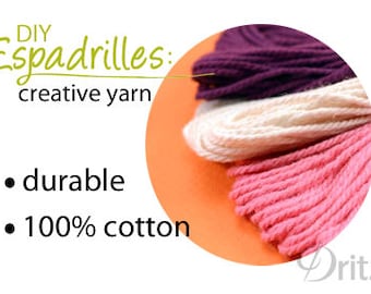 Dritz® Espadrilles YARN - 100% Cotton - DIY shoe making products for easy-sew shoes for adults, children and toddlers