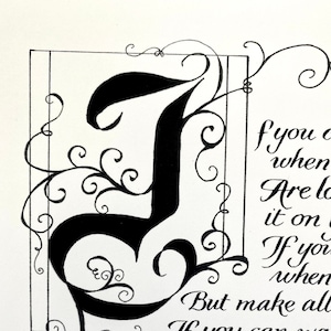 If by Rudyard Kipling/Father's Day/PRINT of Original/By Hand/For son/For Him/Graduation Gift/If/by Rudyard Kipling/Gift from Dad