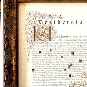 Desiderata/print of Original/Gold/Brown/gift for Graduate/Gift for Dad/Gift for Son 8.5x11 OR 11x14 image 1