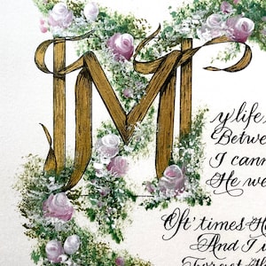 Corrie ten Boom Quote Print: pink Roses Floral Calligraphy Art/Tapestry Poem