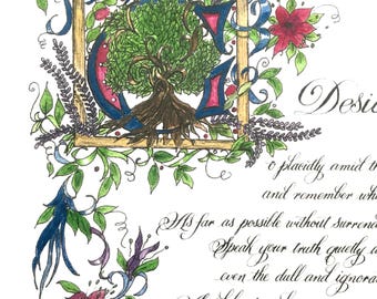 Baum des Lebens Print: Desiderata Gedicht von Max Ehrmann, Scottish Theme 11x14