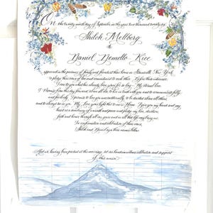 Wedding certificate/Conversation Starter/Quaker/Wedding Vows