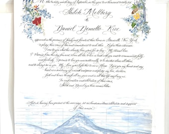 Certificado de matrimonio/Iniciador de conversación/Cuáquero/Votos matrimoniales