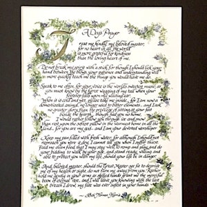 A Dogs Prayer/Gift for Vet/Veterinarian/Puppy Love/Calligrapher/print/Paper Only/Calligraphy/Print of Original/8.5x11 OR 11x14