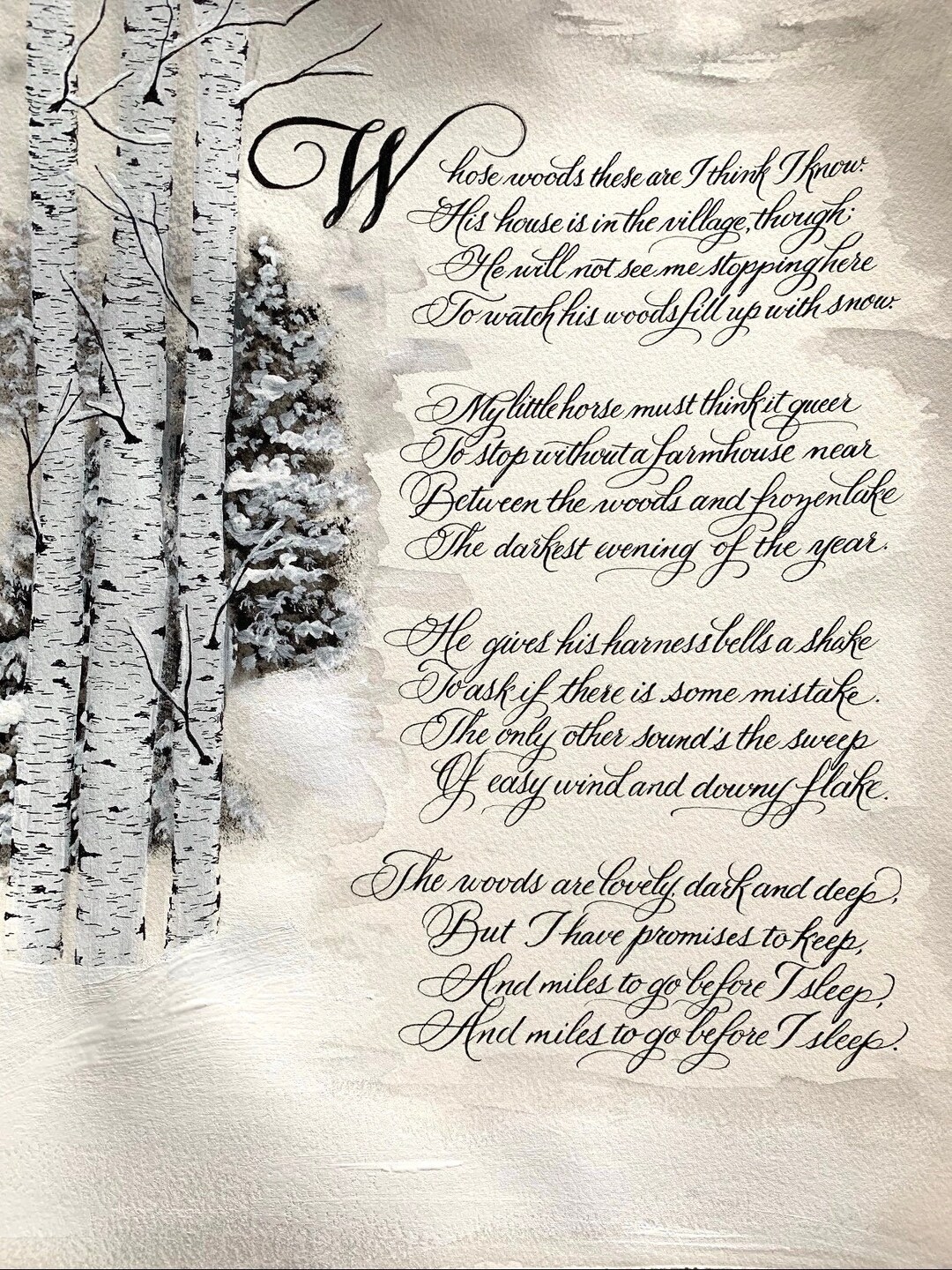 Robert Frost Stopping by the Woods on a Snowy Evening Etsy