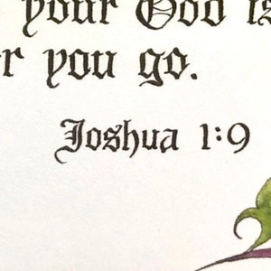 Joshua 1:9/illuminated Custom Calligraphy/old World Art/winsor | Etsy
