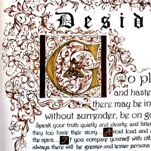 Desiderata/print of Original/Gold/Brown/gift for Graduate/Gift for Dad/Gift for Son 8.5x11 OR 11x14 image 4