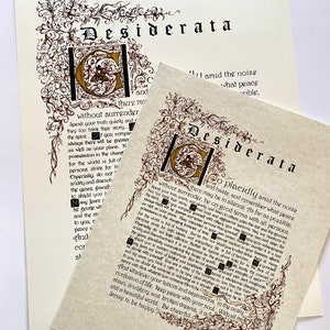 Desiderata/print of Original/Gold/Brown/gift for Graduate/Gift for Dad/Gift for Son 8.5x11 OR 11x14 image 10