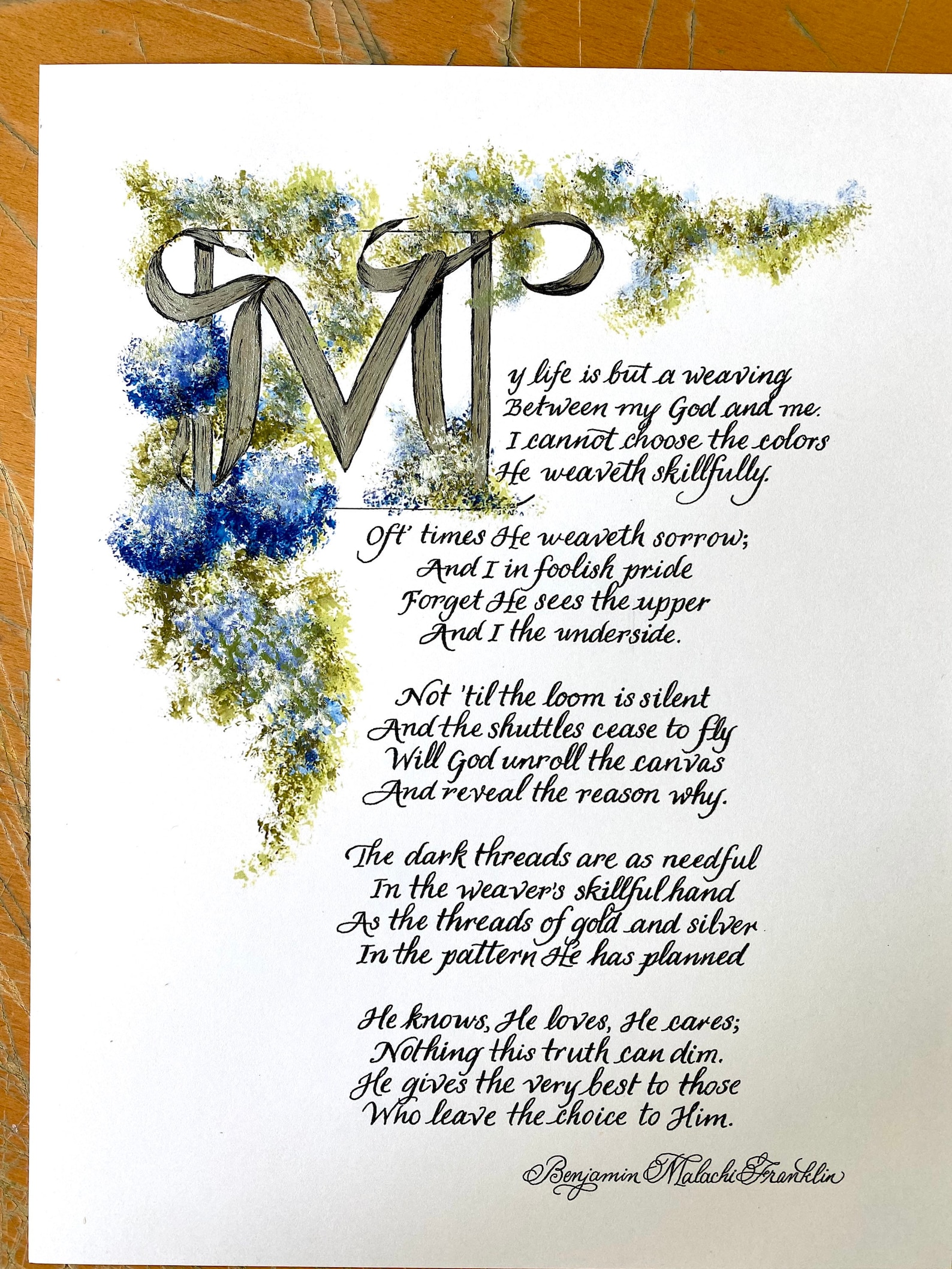 My Life is but a Weaving By/tapestry Poem/corrie Ten Etsy