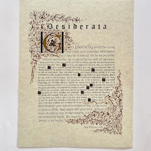 Desiderata/print of Original/Gold/Brown/gift for Graduate/Gift for Dad/Gift for Son 8.5x11 OR 11x14 image 9