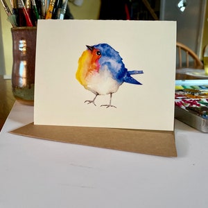 Little Robin/note cards/boutique notecards/blank/6 per pack/folded blank/Gift for her/water color note cards