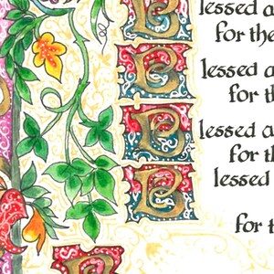 Sermon on the Mount Art Print, Beatitudes, Calligraphy (Paper Only) image 4