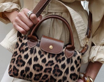 Leopard Print Crossbody Bag: Women's PU Leather Shoulder Purse