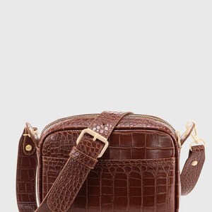 Brown Crossbody Bag, Vegan Leather Shoulder Purse, Shoulder Handbag image 2