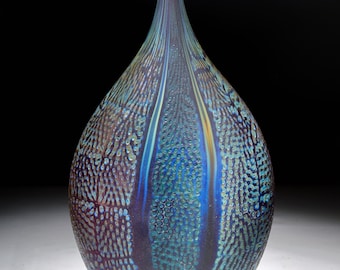 DOTS Series Hand Blown Glass Tear Drop in Purple, Green, Blue, and Yellow