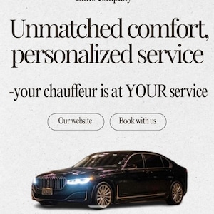 Canva-mall för chaufförsdriven svart bilservice